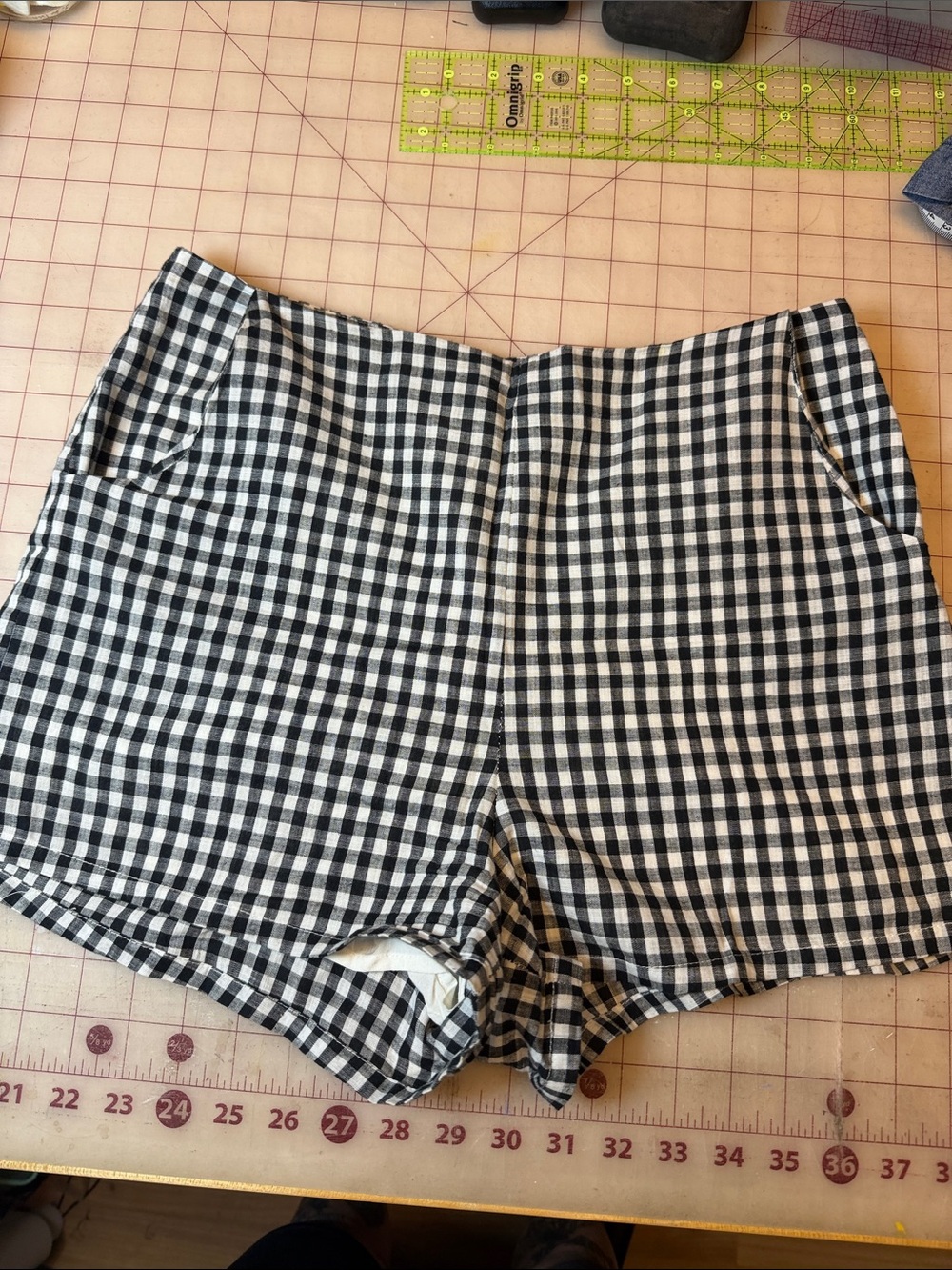 Black and White Gingham Women’s Shorts